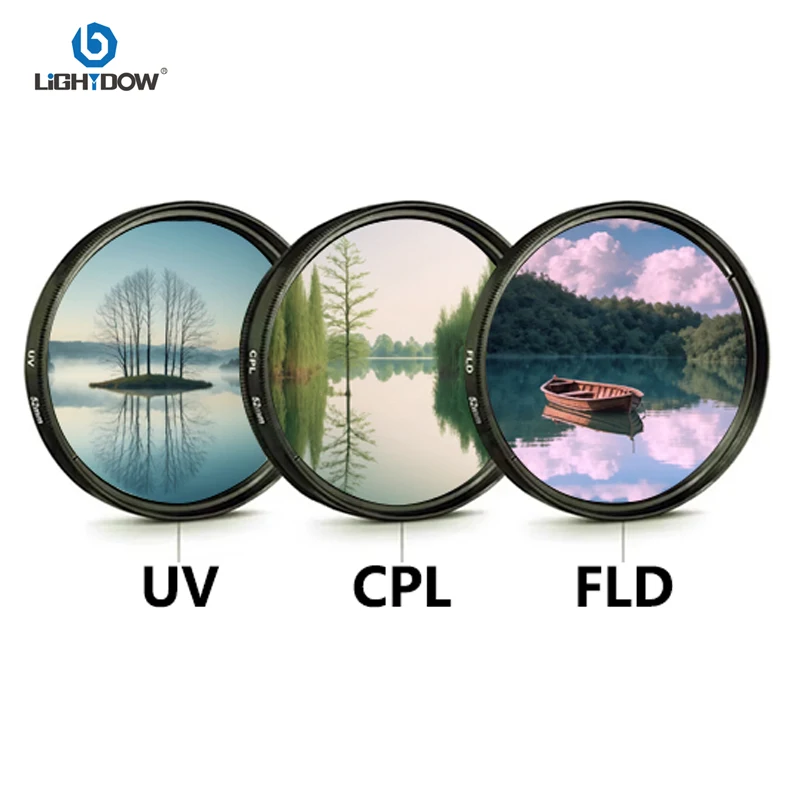 Lightdow UV+CPL+FLD+ND 2 4 8 Camera Lens Filter 6 in 1 Kits 49mm 52 55 58 62 67 72 77 82mm Kit for Cannon Nikon Sony Camera Lens thumbnail 2