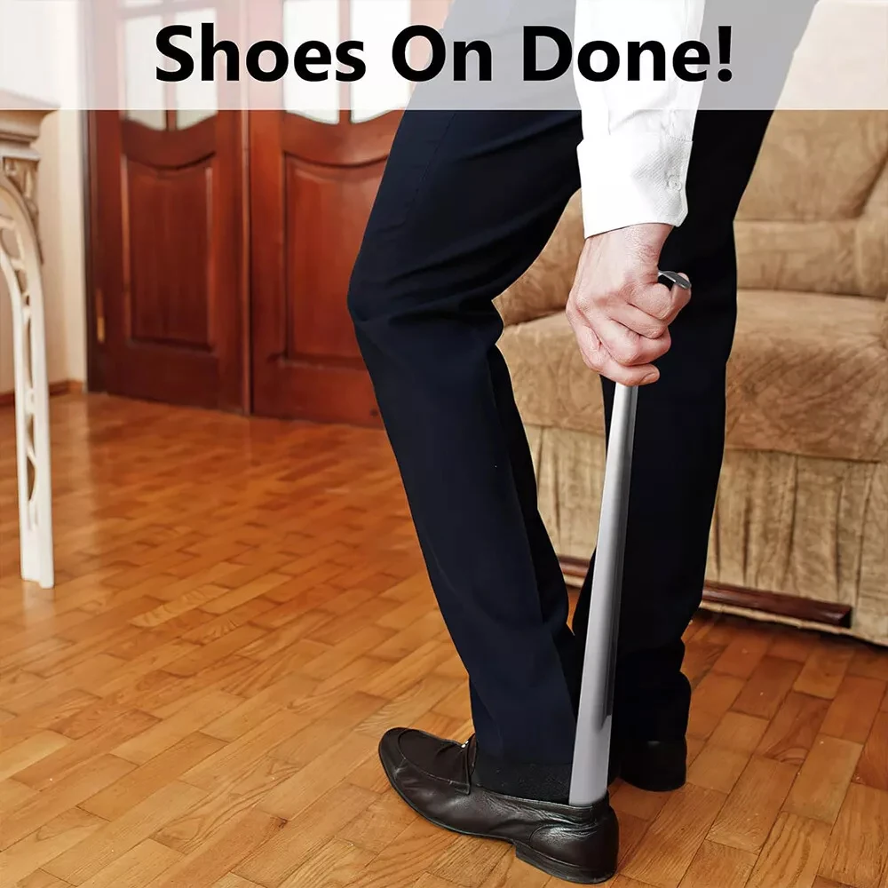 Professional Shoehorn 42/52cm Stainless Steel Shoe Horns Easy Handle Metal Shoe Extractor Lazy Shoe Helper Shoe Accessories thumbnail 2