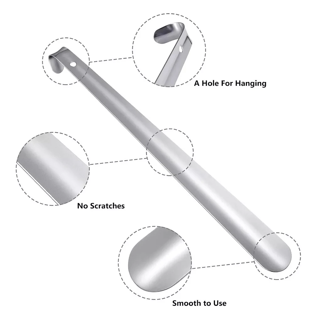 Professional Shoehorn 42/52cm Stainless Steel Shoe Horns Easy Handle Metal Shoe Extractor Lazy Shoe Helper Shoe Accessories thumbnail 3