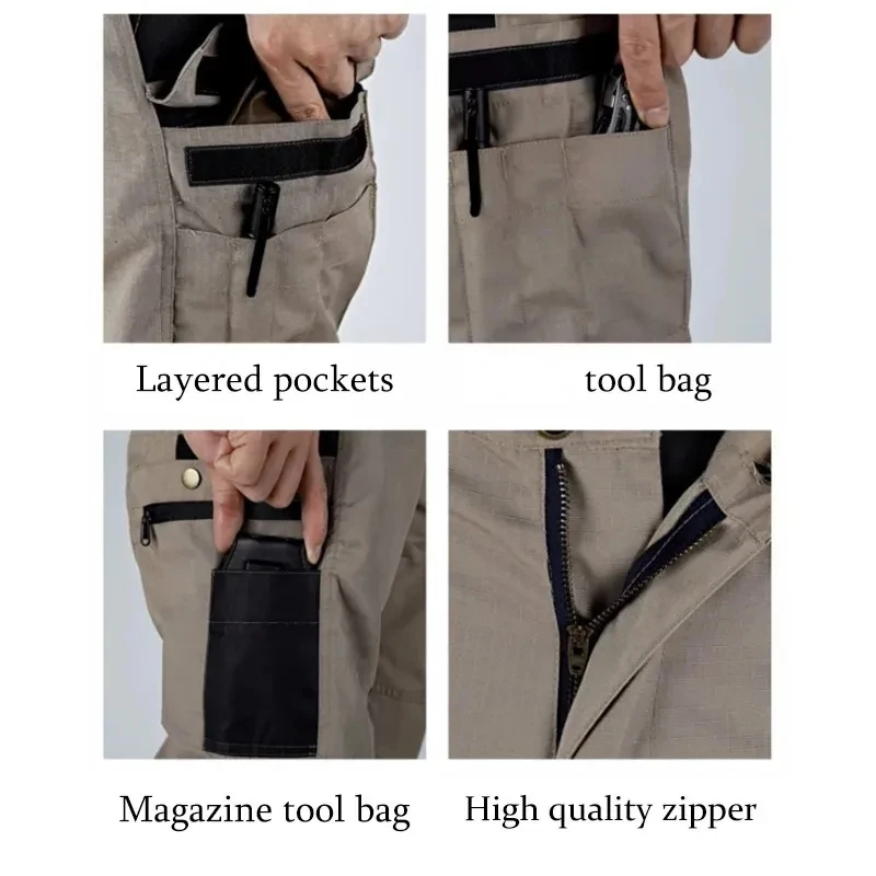 Wear Resistant Work Pant Man Multi-pocket Straight Cargo Trousers Outdoor Jogging Tactical Pants Spring Autumn Casual Trousers thumbnail 6