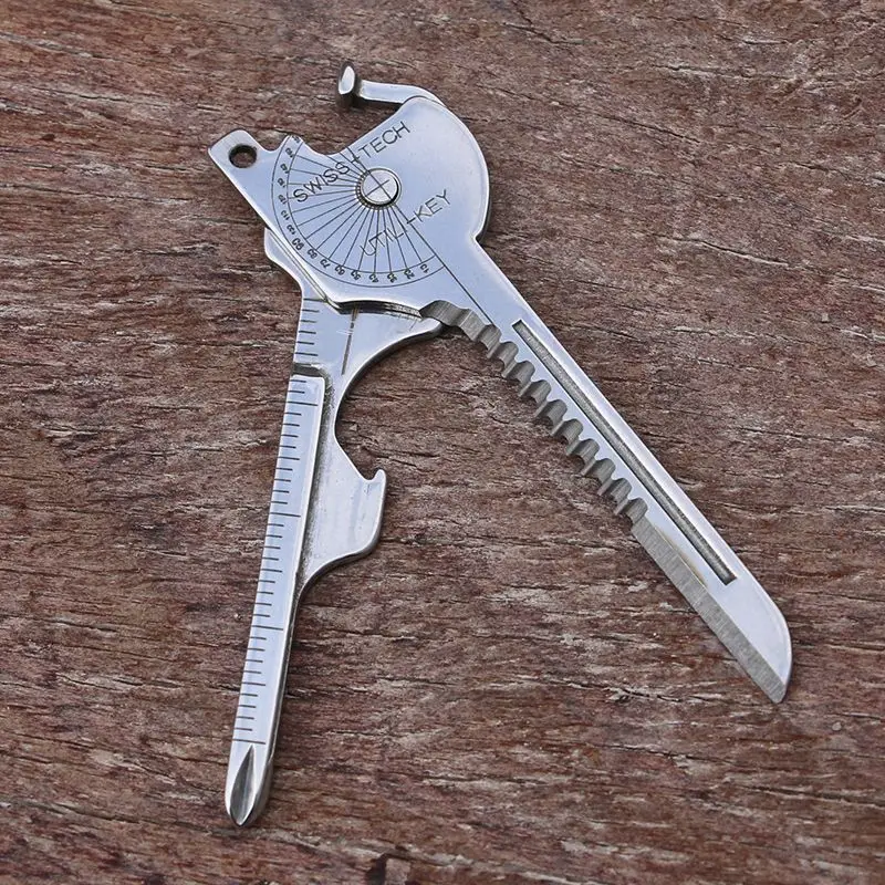 Keychain Multi-tool Compact Multifunctional Keychain Gadget Portable Tool with Screwdriver Bottle Opener Camping Emergency Tool thumbnail 2
