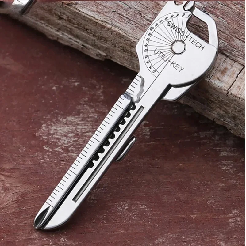 Keychain Multi-tool Compact Multifunctional Keychain Gadget Portable Tool with Screwdriver Bottle Opener Camping Emergency Tool thumbnail 4