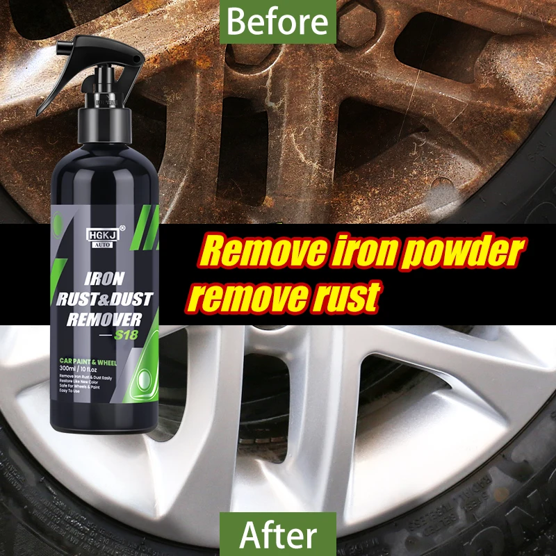 HGKJ Car Paint & Wheel Iron Particles Powder Cleaning Super Rust Dust Remover Spray Metal Surface Defender Auto Rim Cleaner thumbnail 2