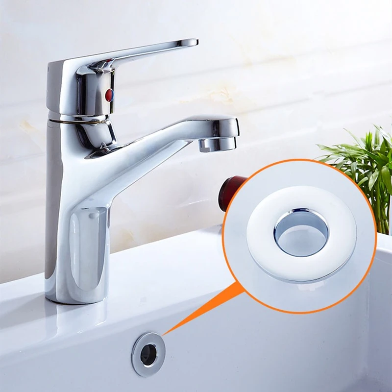 Overflow Hole Decorative Cover Copper 1Pcs Sink Hole Round Overflow Cover Insert Black Basin Sink Bathroom Faucet Insert Ring thumbnail 5
