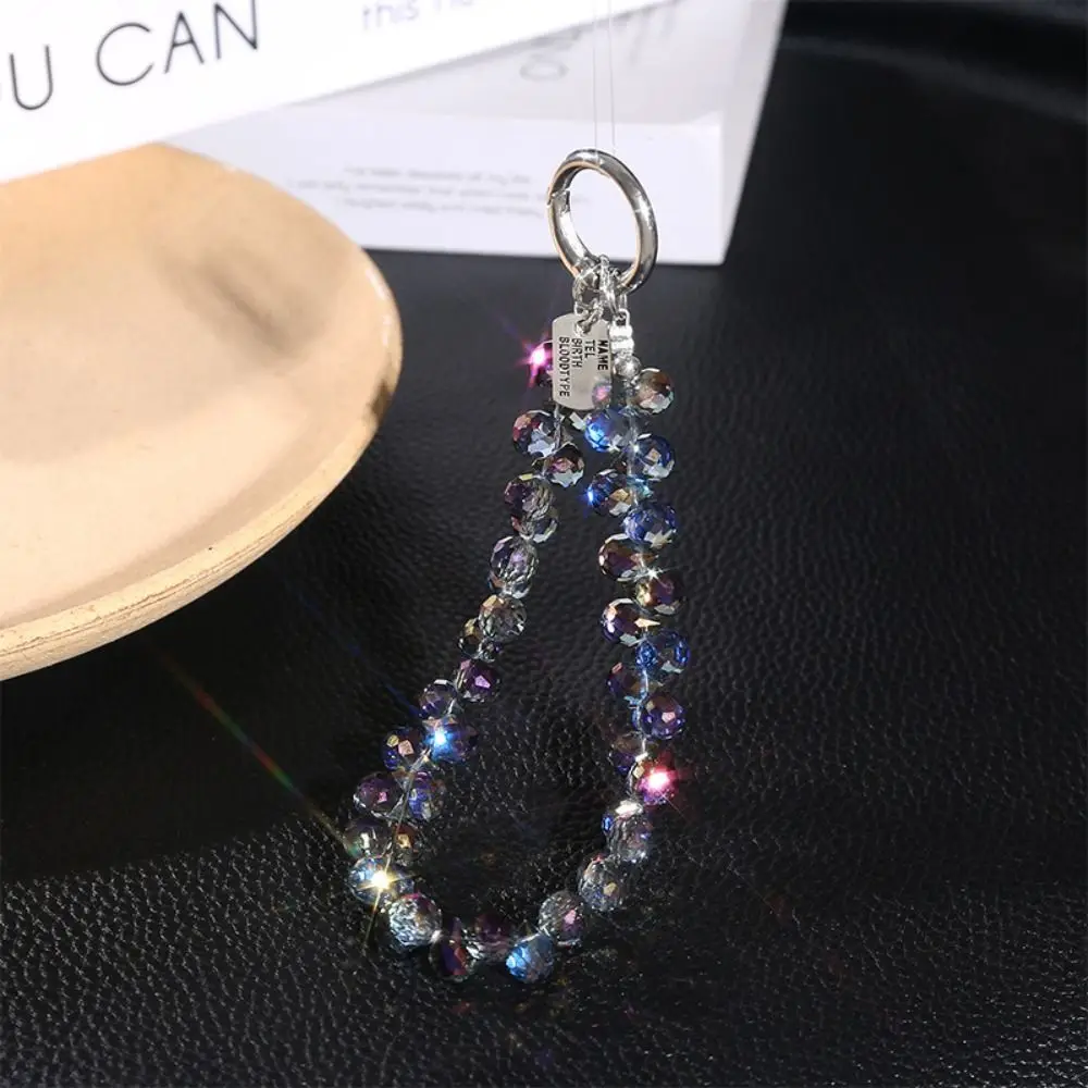Colorful Mobile Phone Lanyard Chain Stylish Glitter Crystal Bead Pendant Keychain Jewelry Bag Accessories Sparkle Key Chains thumbnail 5