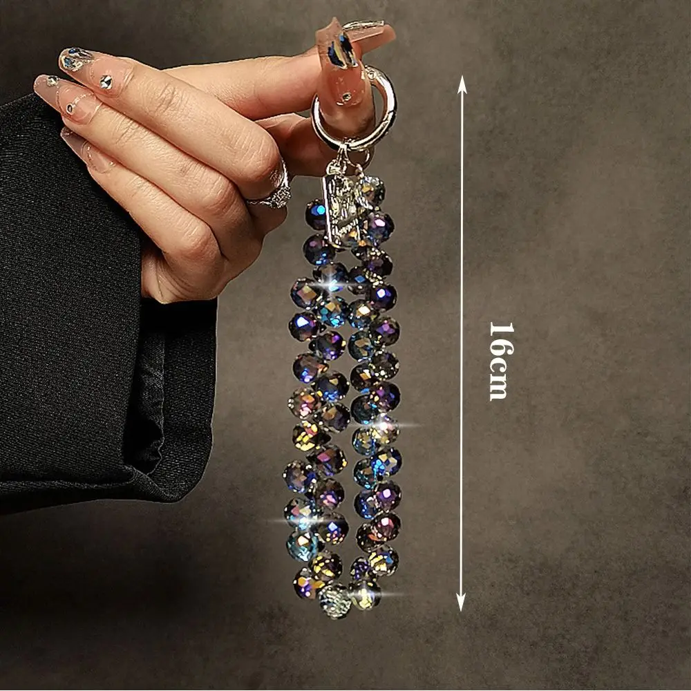 Colorful Mobile Phone Lanyard Chain Stylish Glitter Crystal Bead Pendant Keychain Jewelry Bag Accessories Sparkle Key Chains thumbnail 4