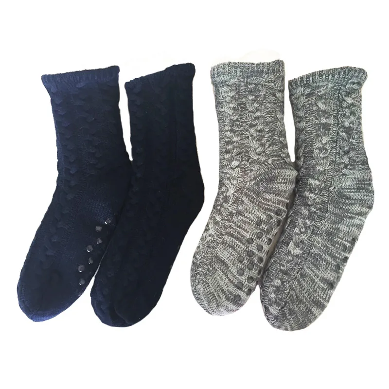 Thermal Socks Mens Winter warm Home Soft Male Cotton Thickened Plus Velvet Sleeping Anti Skid Grip Short Floor Slipper Sock thumbnail 6