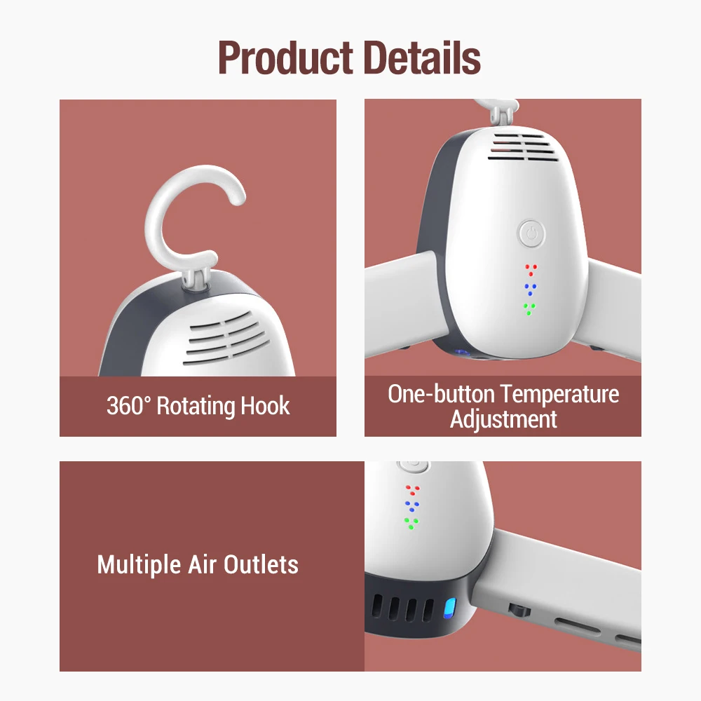 1/2 Portable Electric Clothes Dryer Hanger Warmer 220V Outdoor Travel Garment Clothing Shoes Heater Quickly Drying & Sterilizing thumbnail 6
