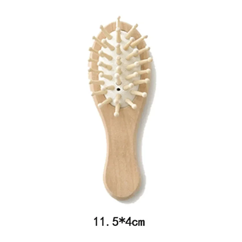 Newborn Wooden Hair Comb Natural Wool Comb Hair Brush Infant Head Massager Portable Little Child Accessories for Newborn Baby thumbnail 6