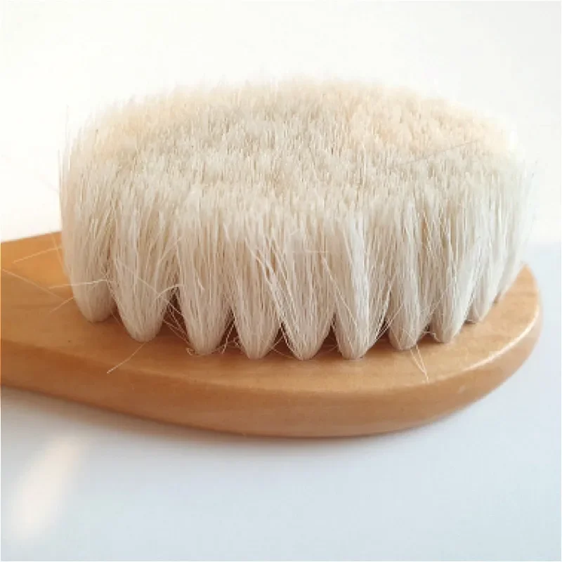 Newborn Wooden Hair Comb Natural Wool Comb Hair Brush Infant Head Massager Portable Little Child Accessories for Newborn Baby thumbnail 5