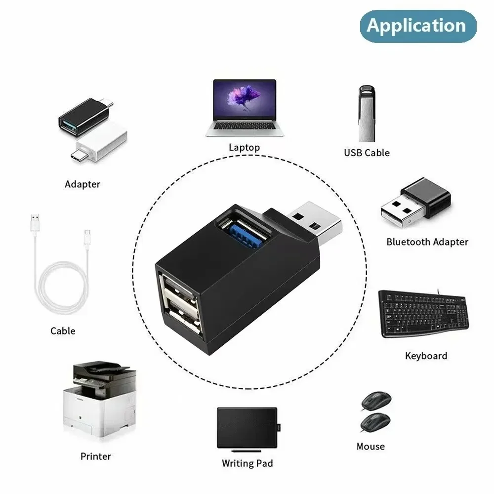 USB 3.0 HUB Extender Car Splitter Multi Port USB Hubs 2.0 Laptop Office Multi Function Reading Usb Disk Charging Adapter thumbnail 3