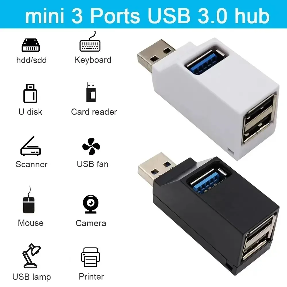 USB 3.0 HUB Extender Car Splitter Multi Port USB Hubs 2.0 Laptop Office Multi Function Reading Usb Disk Charging Adapter thumbnail 2
