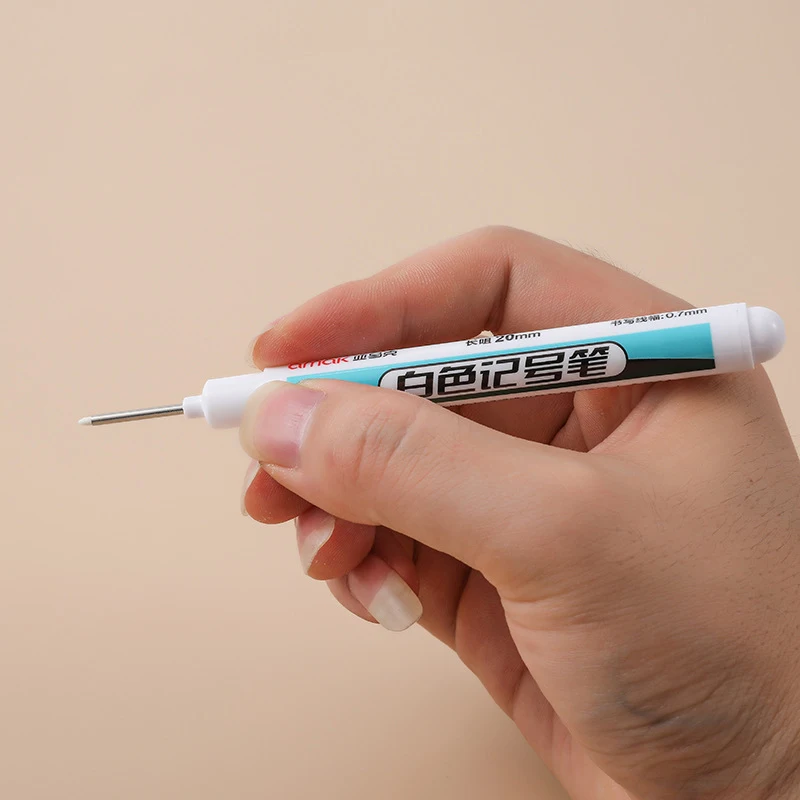 White Marker Oily Fine Tip Courier Waterproof Non-Fading Advertising Greeting Card Tire Glass Highlighter Pen Can Not Be Erased thumbnail 6