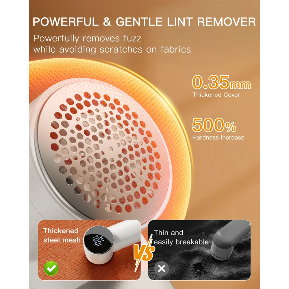 coldSky Fabric Shaver Lint Remover 3 Speeds Rechargeable Electric Portable Sweater to Remove Pilling for Clothes Couch Blanket thumbnail 5