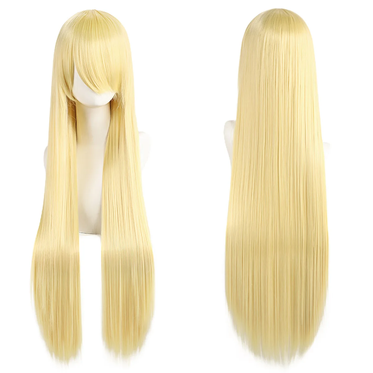 80cm Long Synthetic White Purple Cosplay Wigs Green Hair Straight Silver Wig Pink Hairpiece Lolita Wig with Bangs thumbnail 5