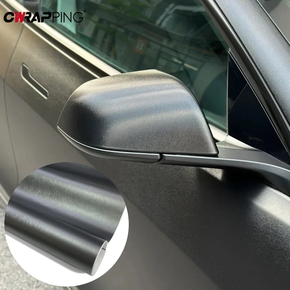 Car Sticker Vinyl Wrap Matt Brushed Aluminum Vinyl Wrap Film Self Adhesive Air Release Waterproof Protection for Car Accessories thumbnail 5