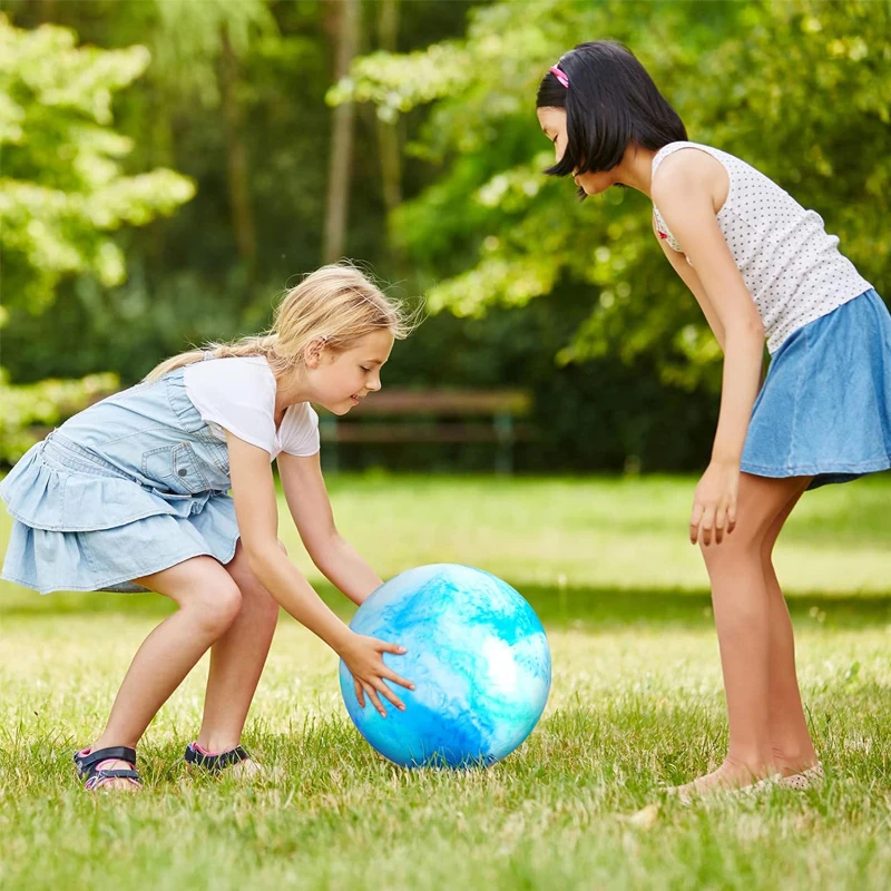Marbleized Bouncy Balls 12Inch Inflatable Sensory Toys For Kids Play Party Games Park Backyard Beach Indoor Outdoor Playground thumbnail 6