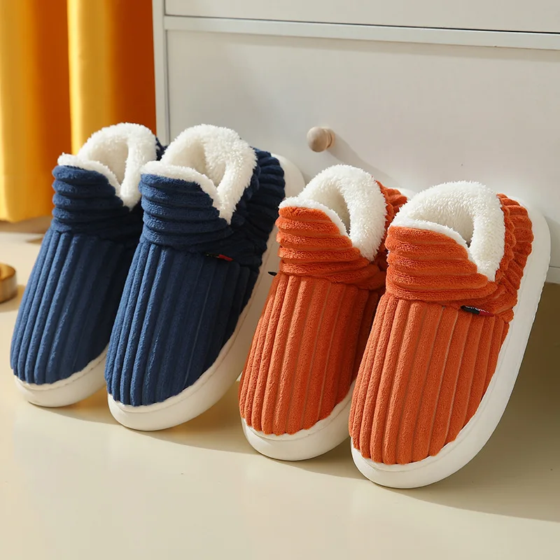 Shevalues Winter Men Slippers Short Plush Men Cotton Boots Indoor Fluffy House Fur Slippers Men Casual Soft Fur Furry Men Shoes thumbnail 2