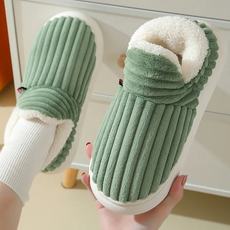 Shevalues Winter Men Slippers Short Plush Men Cotton Boots Indoor Fluffy House Fur Slippers Men Casual Soft Fur Furry Men Shoes thumbnail 3