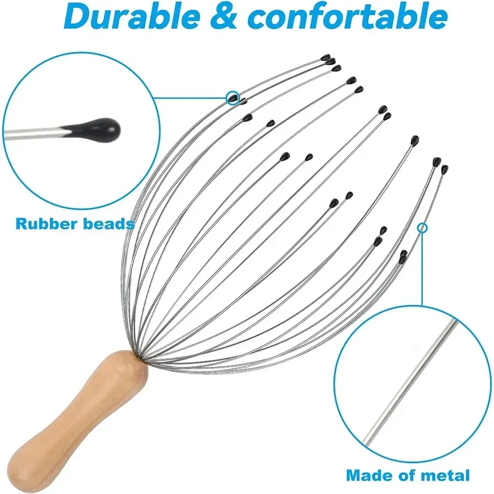 Octopus Head Massager 28 Fingers Scratching Scalp Relaxation Relief Scratcher Relieves Tension Random Body Massager Health Care thumbnail 3
