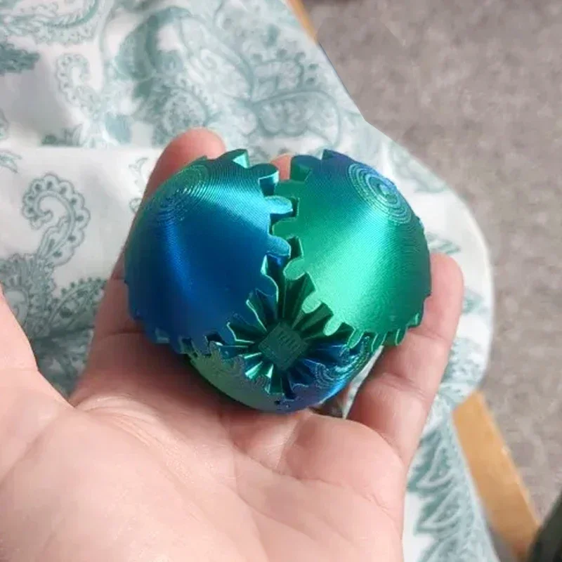 Gear Ball 3D Printed Fidget Toys Spin Ball or Cube Stress Relief Desk Toy Anxiety Relax Activity For Adults Kids Gift thumbnail 2