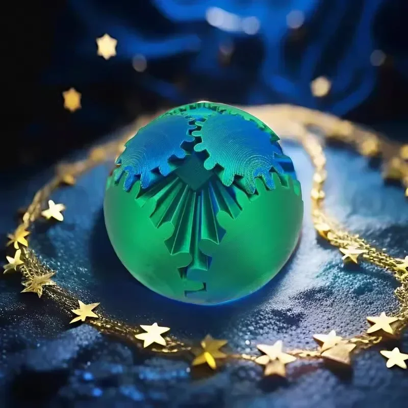 Gear Ball 3D Printed Fidget Toys Spin Ball or Cube Stress Relief Desk Toy Anxiety Relax Activity For Adults Kids Gift thumbnail 6