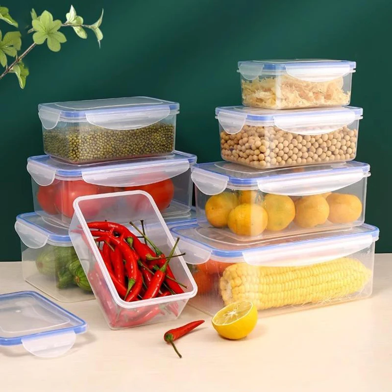 1PC 550/1000/1500/2500ml Refrigerator Food Storage Box With Plastic Lid Prepare Food Freshness Preservation Box Picnic Box