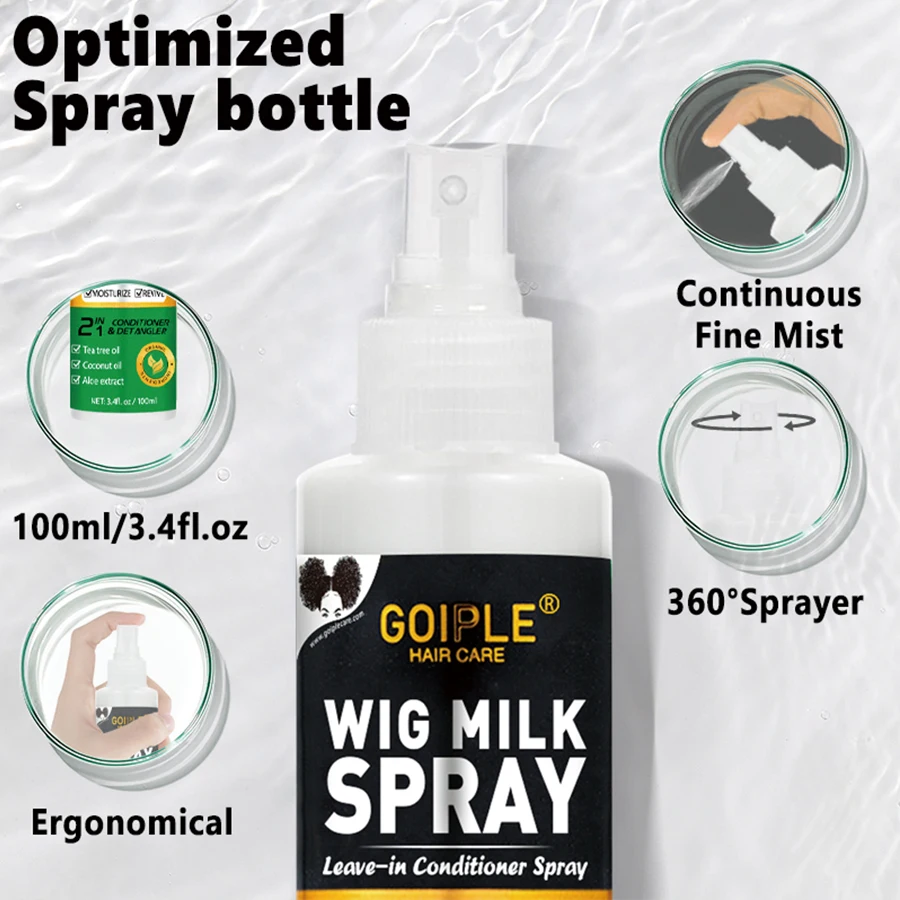 100ml Wig Milk Spray Moisturizing Care Spray for Wig Synthetic Hair Prevent Frizz Leave-in Conditioner for Wigs Smooth and Shine thumbnail 4