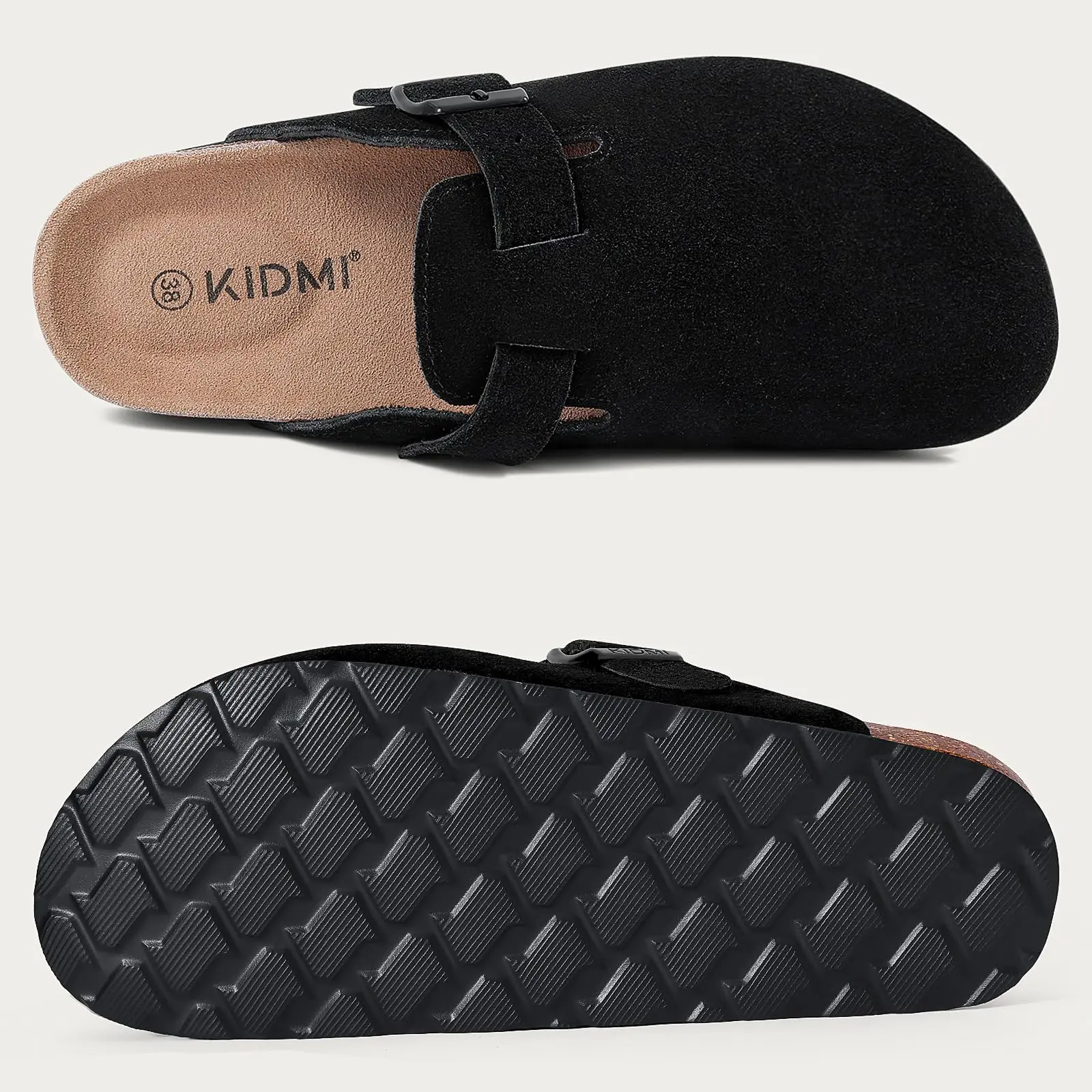 Shevalues Men Clogs Slippers Cow Suede Clogs For Men Leather Mules Men Fashion Beach Shoes Men Outdoor Classic Cork Sandals Men thumbnail 3