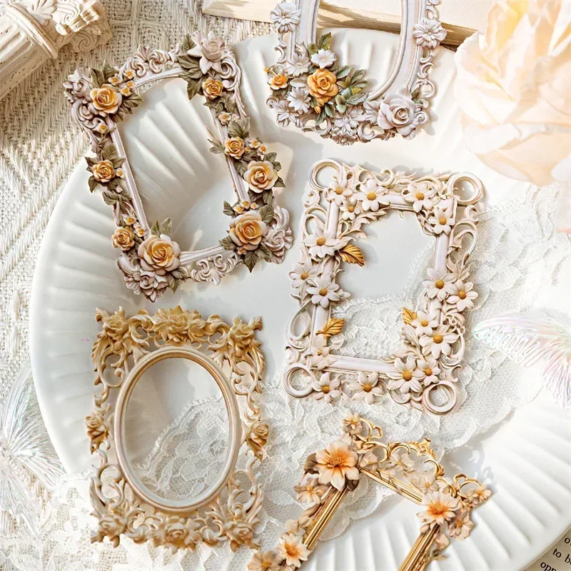 10pcs Collage Card Decor Junk DIY  Frame Cutout Journal Scrapbooking Aesthetic Flowers Stationery Craft Paper 135*103MM thumbnail 5