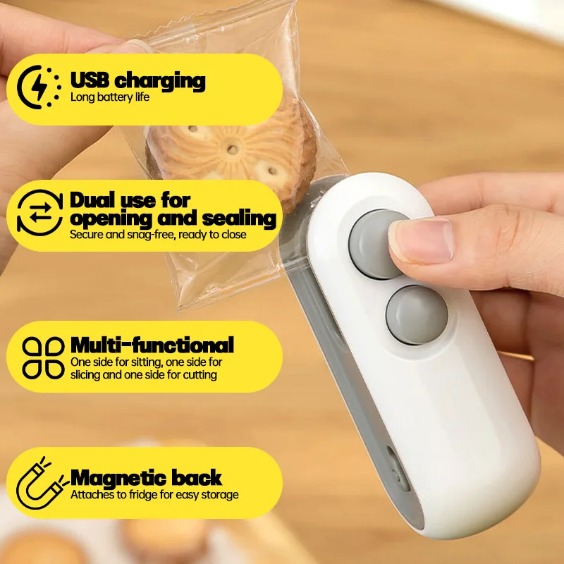 Electric Mini Heat Bag Sealing Machine Package Sealer Bags 2in1 Plastic Bag Sealing Machine Handheld Plastic Bag Heat Sealer thumbnail 5