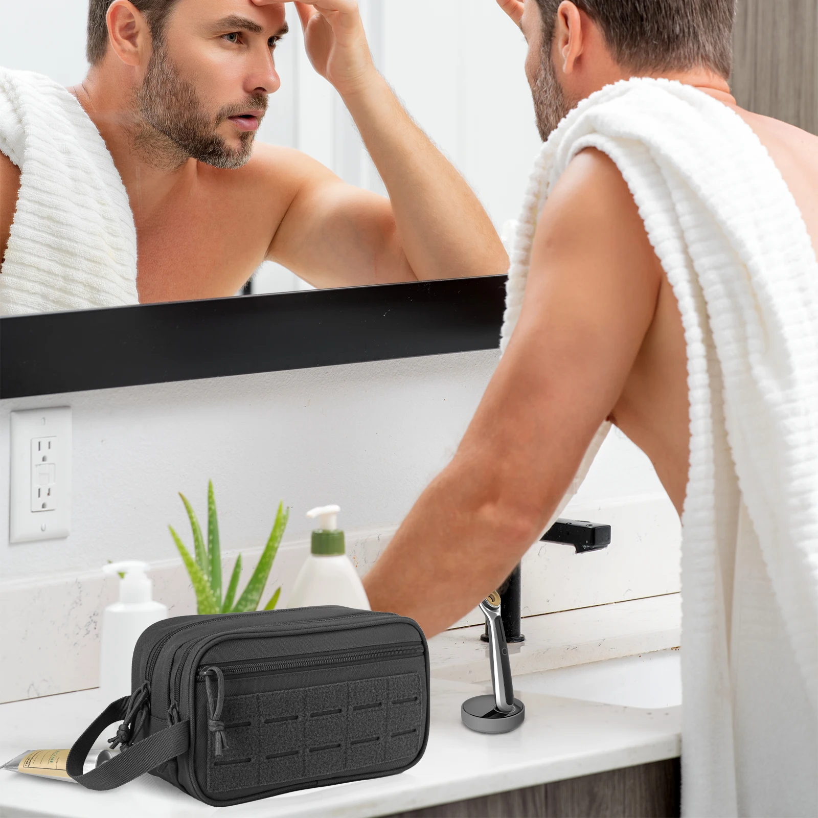 Tactical Toiletry Bag For Men Hygiene Bag Mens Shaving Kit Travel shower Makeup makeup pouch cosmetic organizer bags thumbnail 6