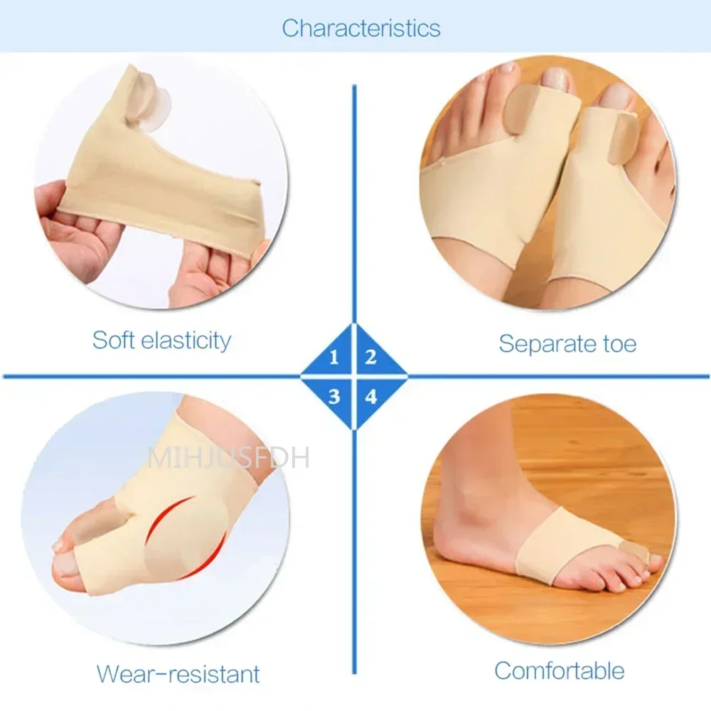 1Pair Toe Separator Hallux Valgus Bunion Corrector Orthotics Feet Bone Thumb Adjuster Correction Pedicure Sock Straightener thumbnail 6