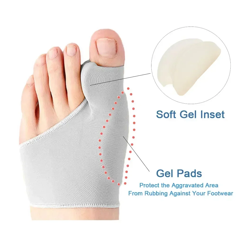 1Pair Toe Separator Hallux Valgus Bunion Corrector Orthotics Feet Bone Thumb Adjuster Correction Pedicure Sock Straightener thumbnail 3