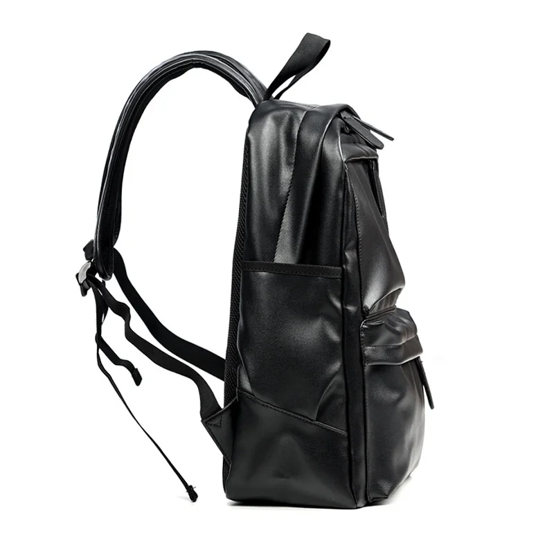 Men Backpack Pu Leather Fashion Waterproof Travel Bag Casual 14 inch laptop backpack thumbnail 3