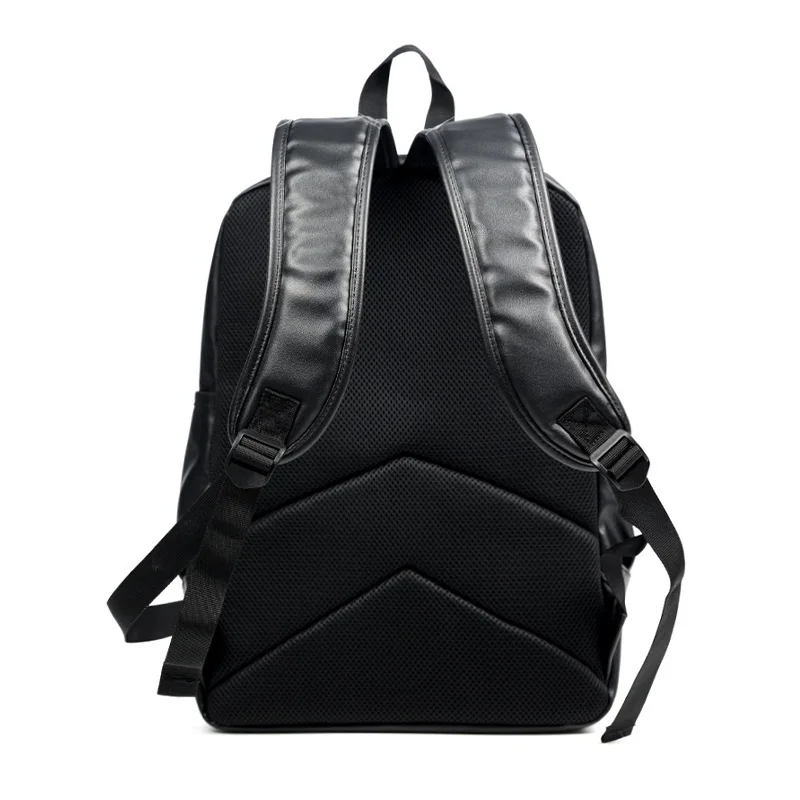 Men Backpack Pu Leather Fashion Waterproof Travel Bag Casual 14 inch laptop backpack thumbnail 4