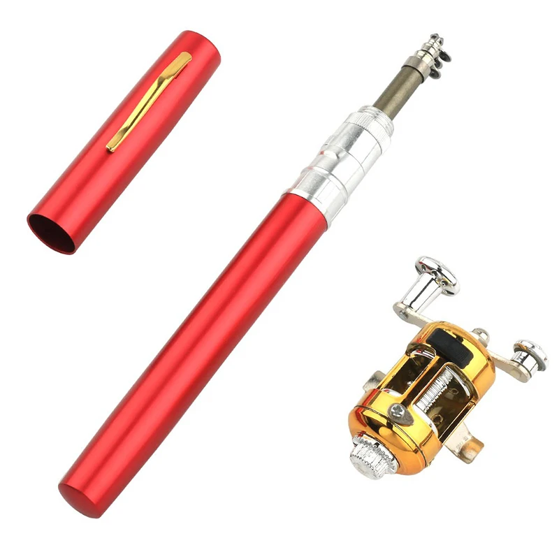 Fishing Rod Reel Combo Set Mini Telescopic Pocket Pen Fishing Rod Pole + Reel thumbnail 3