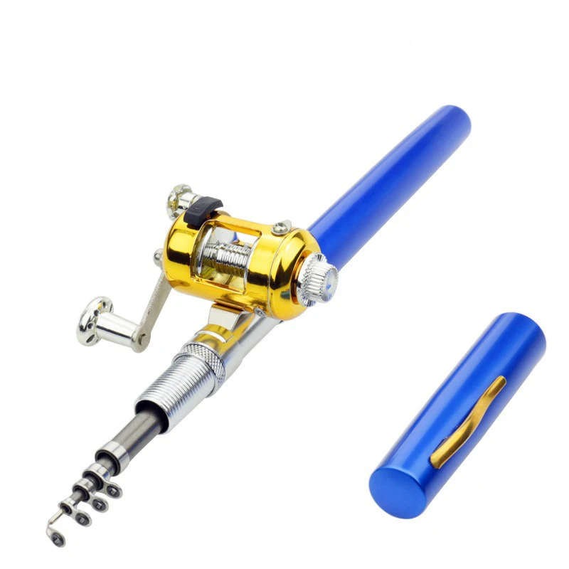 Fishing Rod Reel Combo Set Mini Telescopic Pocket Pen Fishing Rod Pole + Reel thumbnail 2