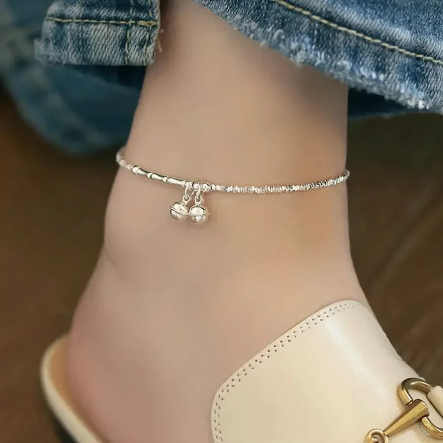 Silver Color Small Bell Bamboo Nodes Charm Anklets for Women Trendy Fashion Jewelry Classic Geometric Accessories thumbnail 4