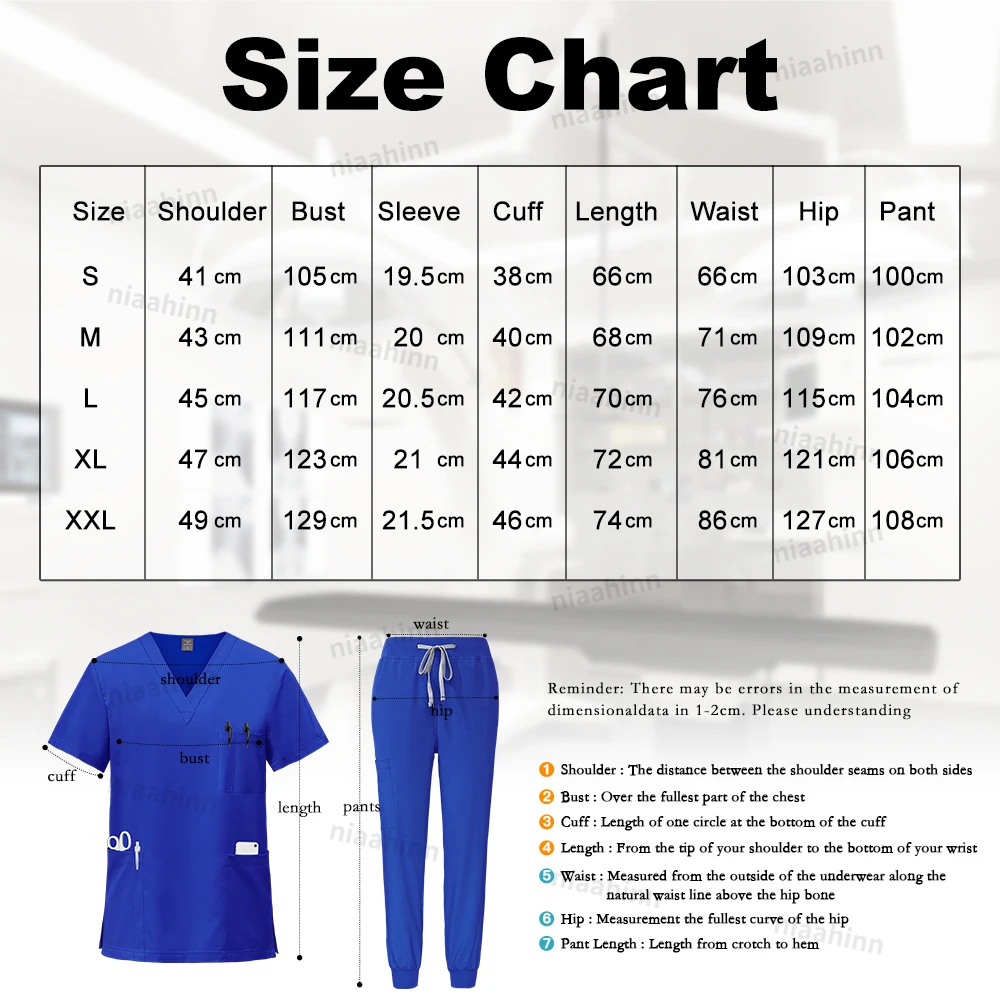 Scrubs Men Women Wholesale Scrubs Uniforms Medical Jogger Set Nurses Accessories Dental Clinic Pet Grooming Scrub Top Pants Sets thumbnail 2