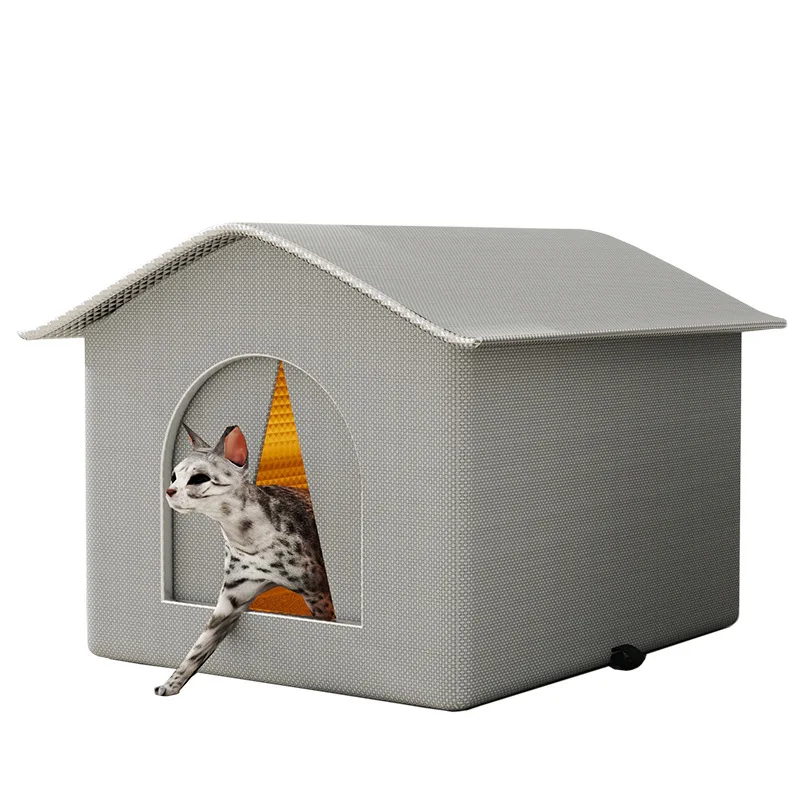 Stray Cat dog House Waterproof Outdoor Winter Warm Pet Cave Sleeping Beds Home Foldable Washable for Small Dog Puppy Supplies thumbnail 4