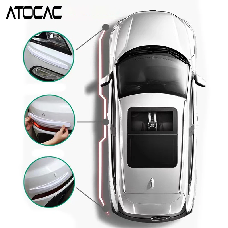 4PCS Car Bumper Guard Strip PVC Door Edge Protection Anti Scratch Collision Trim Front Rear Corner Vehicle Exterior Accessories thumbnail 5