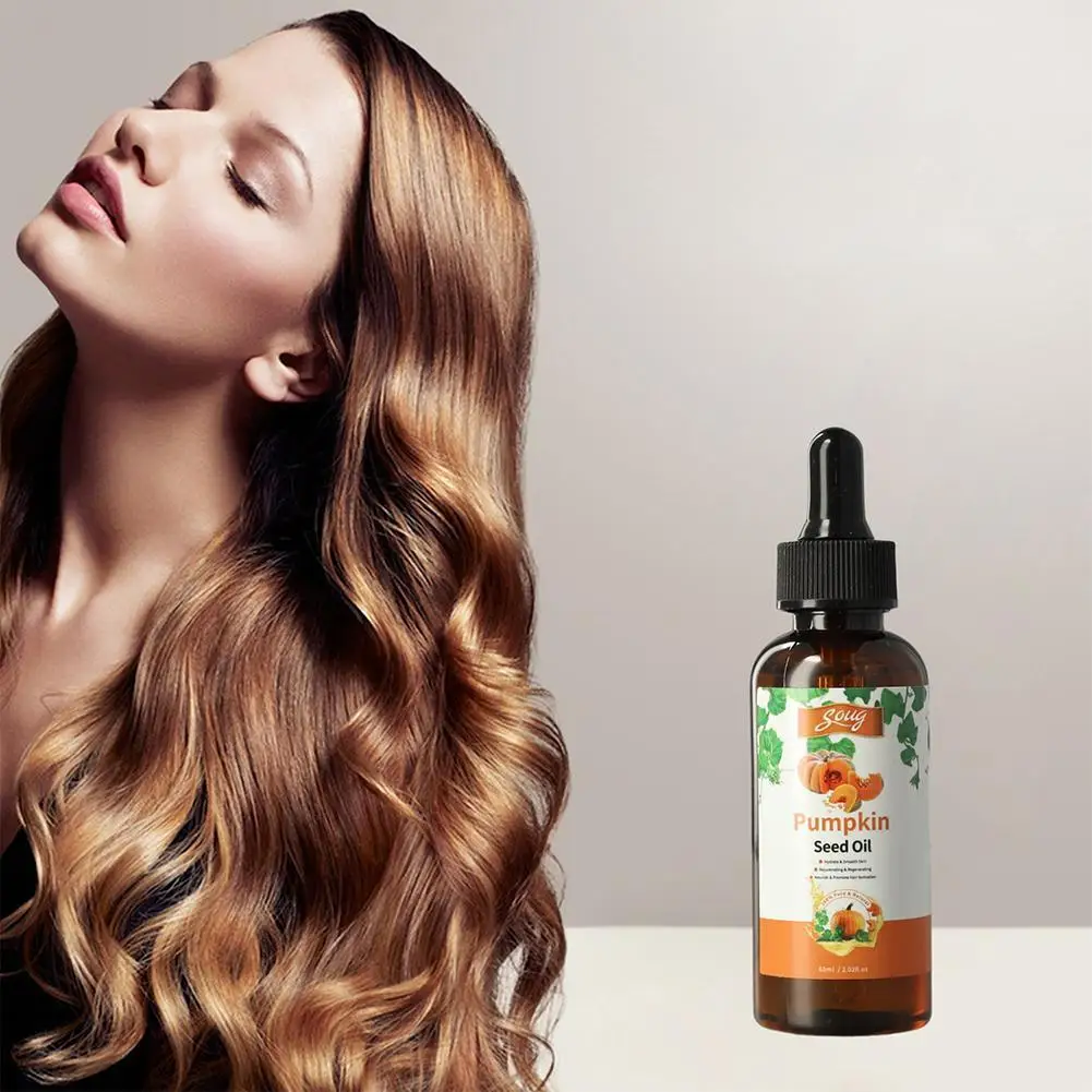 Hair Oil Pumpkin Seed Oil Hair Conditoner Nourishing Scalp Massage Smoothing Repairing Strengthen Hair Roots Hair Care Serum thumbnail 2