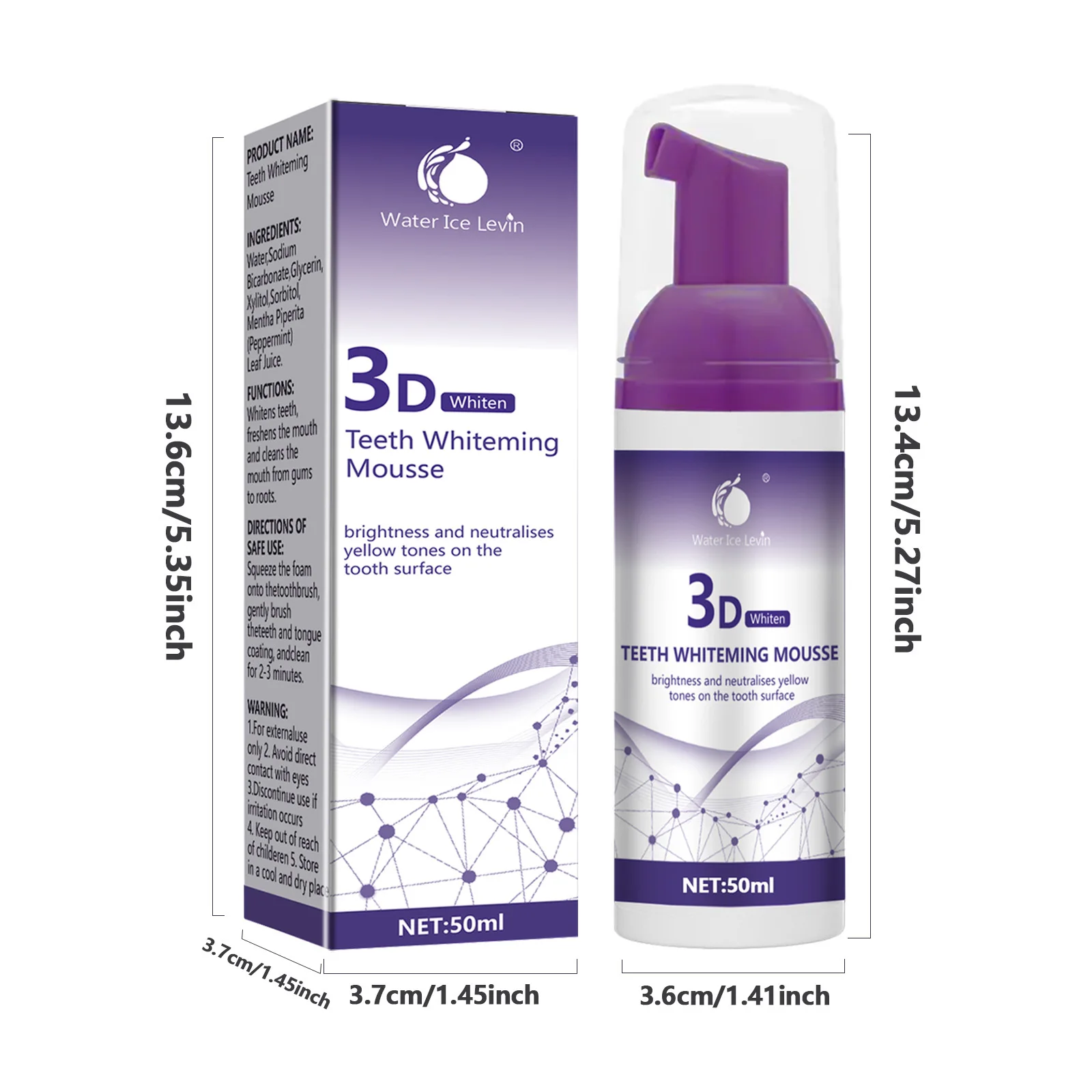 50ml 3D Mousse Toothpaste Teeth Whitening Removing Yellow Teeth Cleaning Tooth Stain Oral Fresh Tooth Care Product 2024 New thumbnail 3