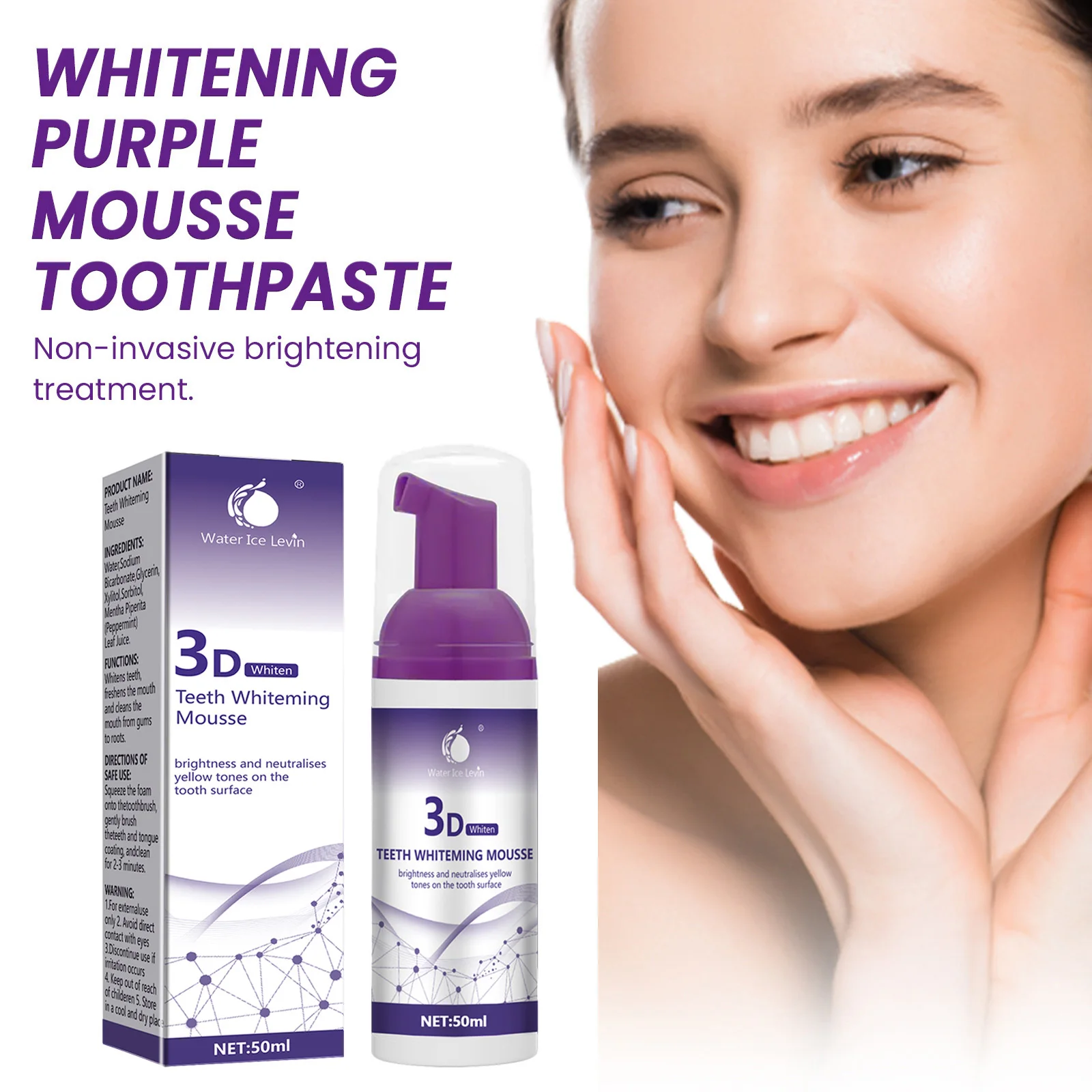 50ml 3D Mousse Toothpaste Teeth Whitening Removing Yellow Teeth Cleaning Tooth Stain Oral Fresh Tooth Care Product 2024 New thumbnail 6