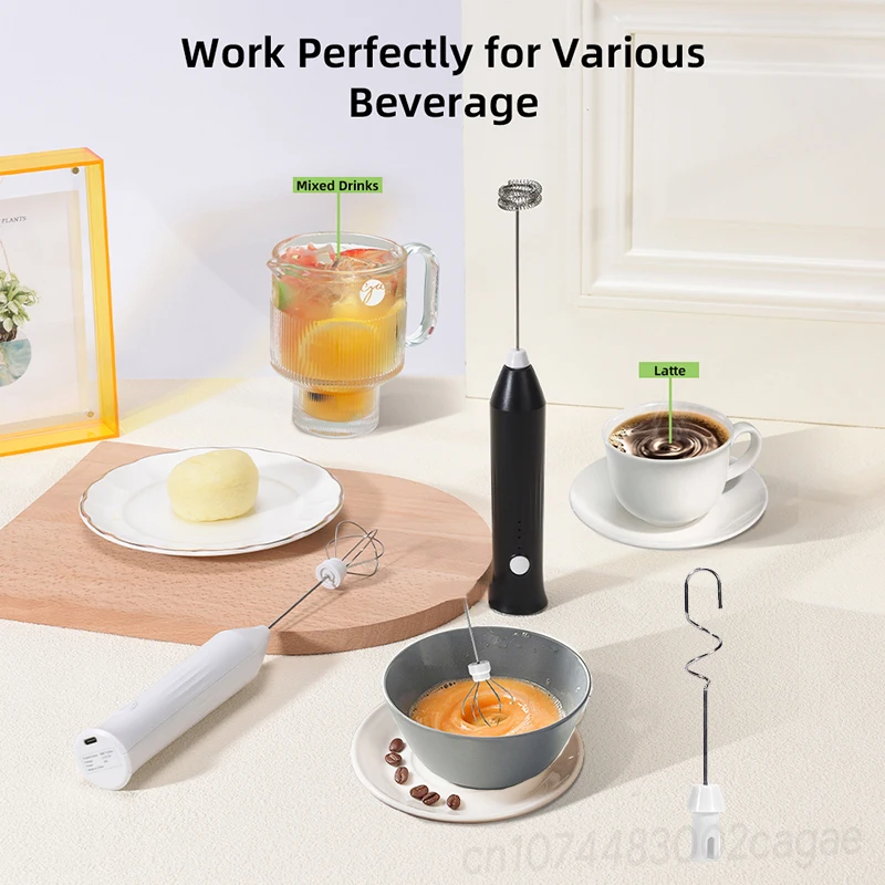 Electric Coffee Milk Foaming Mixer Coffee Creamer Whisk Handheld Egg Beater Froth Mixer Kitchen Automatic Kitchen Whisk Tools thumbnail 4