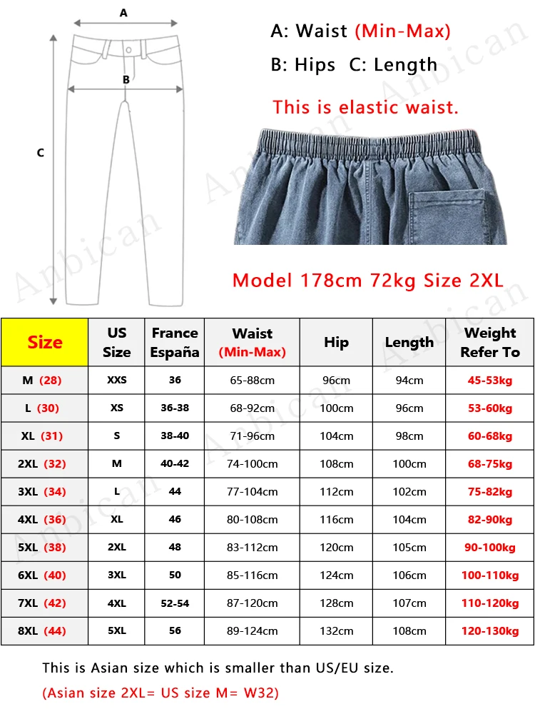 Big Size Men's Jogger Jeans 6XL 7XL 8XL Streetwear Black Blue Casual Denim Cargo Pants Stretch Cotton Taper Jeans Baggy Trousers thumbnail 6