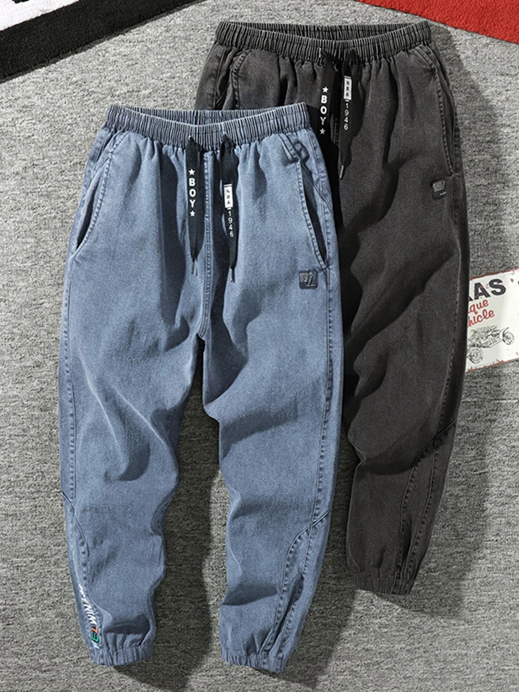 Big Size Men's Jogger Jeans 6XL 7XL 8XL Streetwear Black Blue Casual Denim Cargo Pants Stretch Cotton Taper Jeans Baggy Trousers thumbnail 5