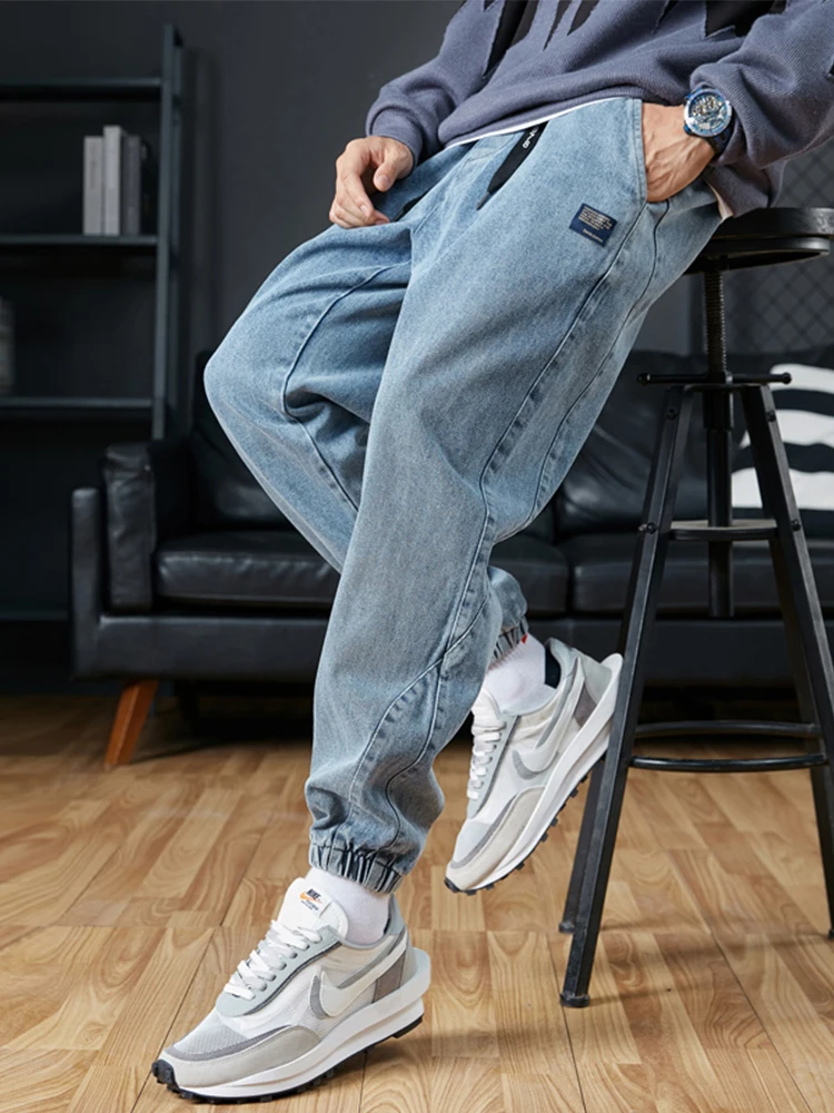 Big Size Men's Jogger Jeans 6XL 7XL 8XL Streetwear Black Blue Casual Denim Cargo Pants Stretch Cotton Taper Jeans Baggy Trousers thumbnail 2