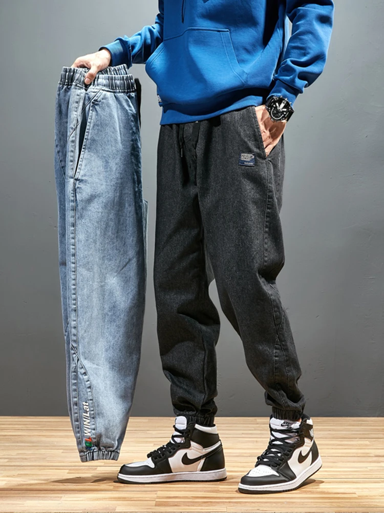 Big Size Men's Jogger Jeans 6XL 7XL 8XL Streetwear Black Blue Casual Denim Cargo Pants Stretch Cotton Taper Jeans Baggy Trousers thumbnail 4